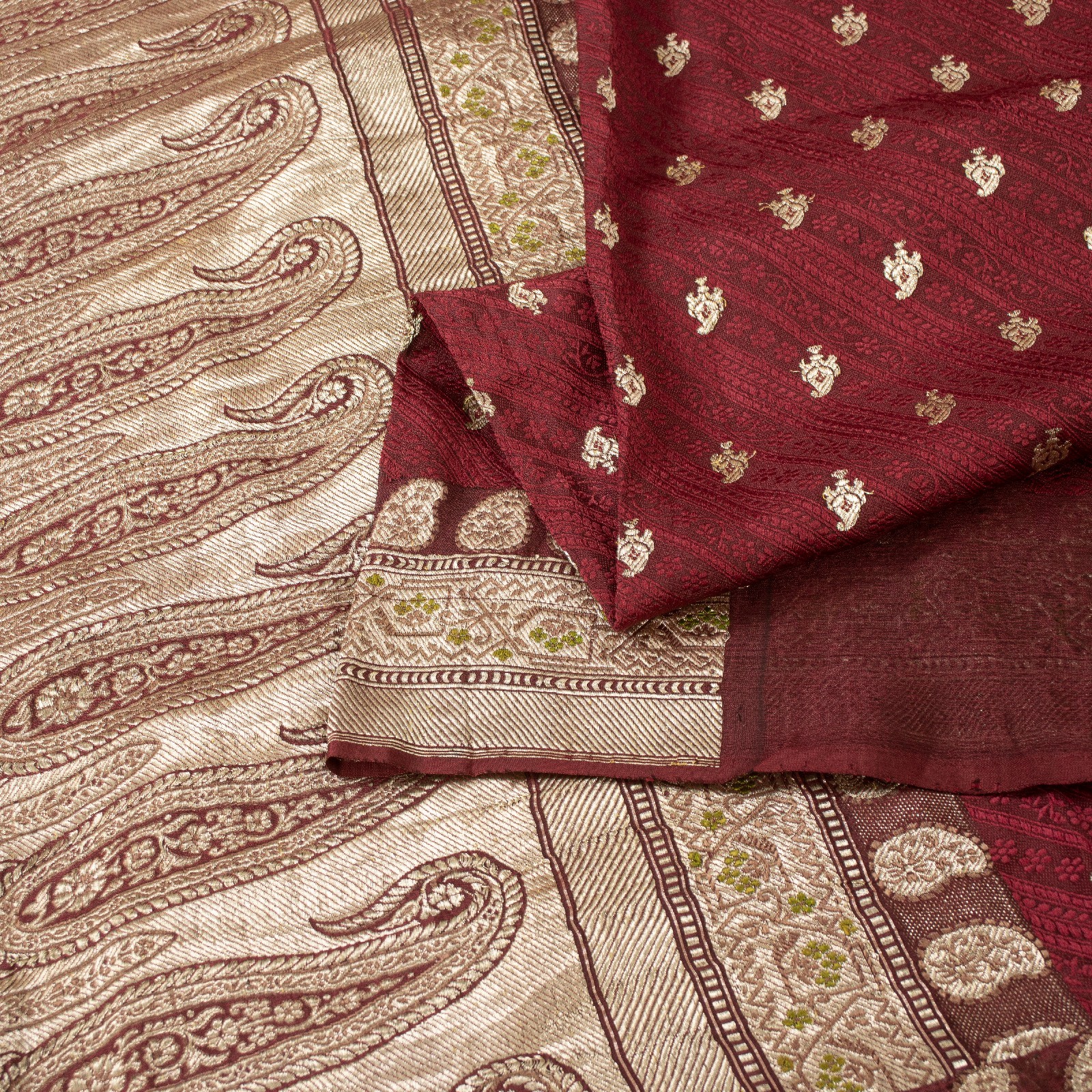 Sanskriti Vintage Red Sarees Pure Silk Zari Hand Woven Brocade Banarasi 5Yd Sari