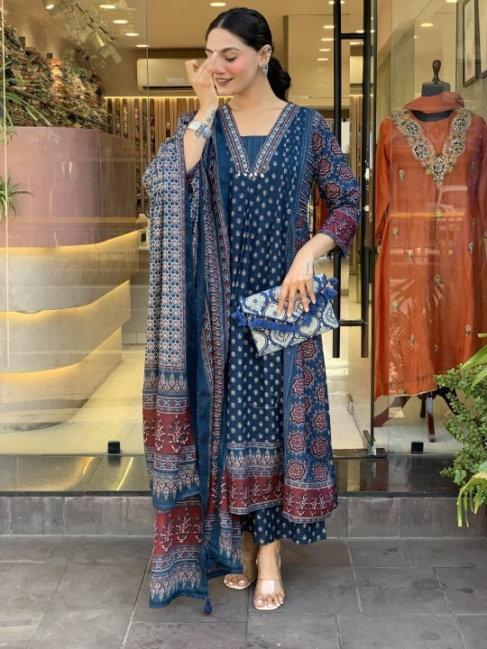 Indian Pakistani Salwar Kameez For Women Stitched Kurta Palazzo Dupatta Suit Set