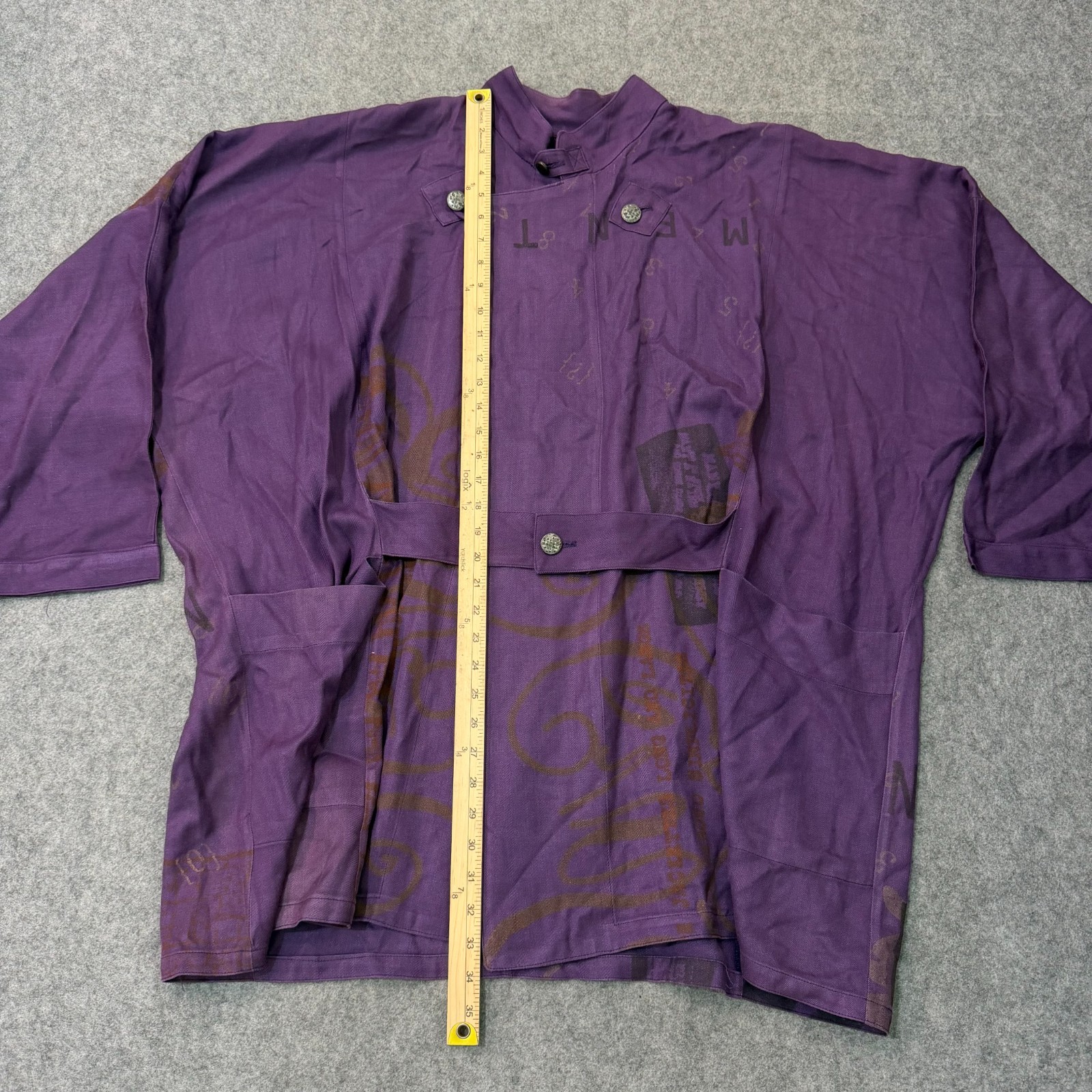 Visual Professionals Purple 100% Silk Wrap Kimono Jacket Top Women’s One Size