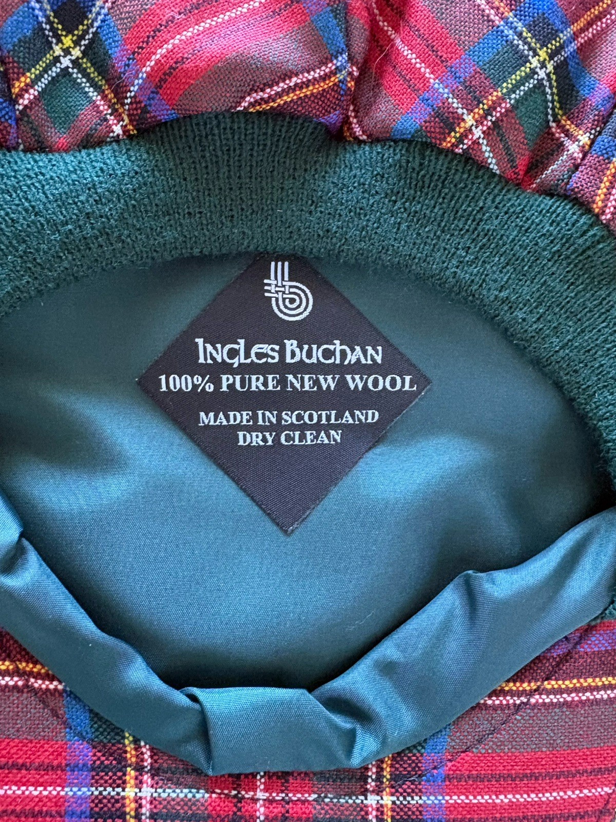 Ingles Buchan 100% Wool Golf Newsboy Cabbie Hat Tartan Plaid Made in Scotland