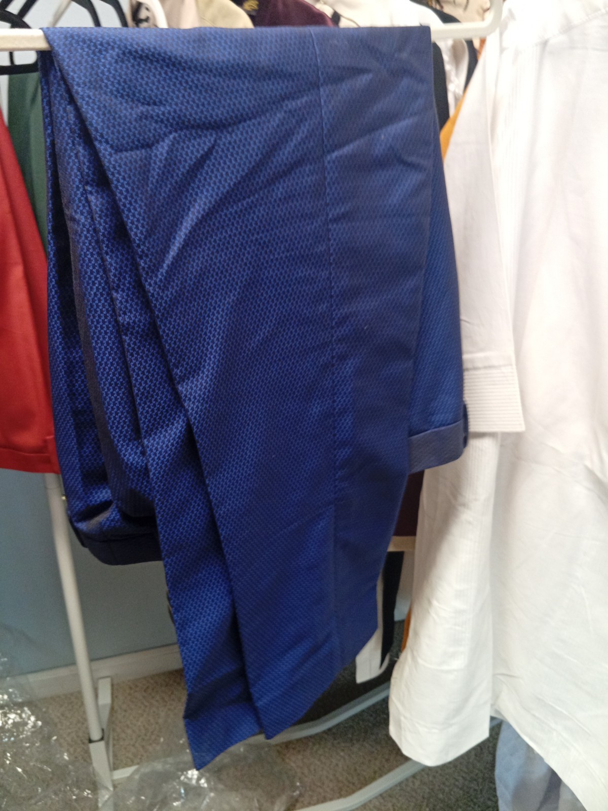 African Men kaftan/ Agbada set Blue kaftan embroidered free size.