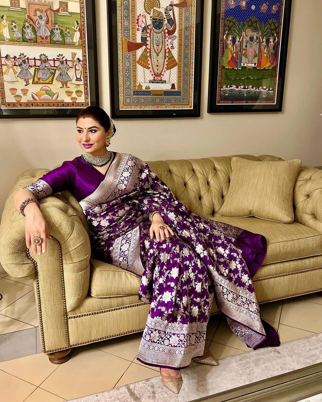 TRADITIONAL PARTY WEAR SOFT SILK INDIAN WEDDING WEAR KANJEEVARAM SAREE SARI