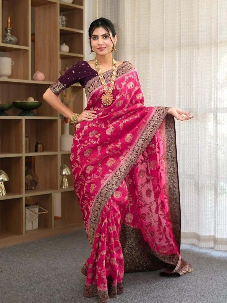 Indian Bollywood Wedding Party Wear Sari Women Blouse Pakistani Designer Saree