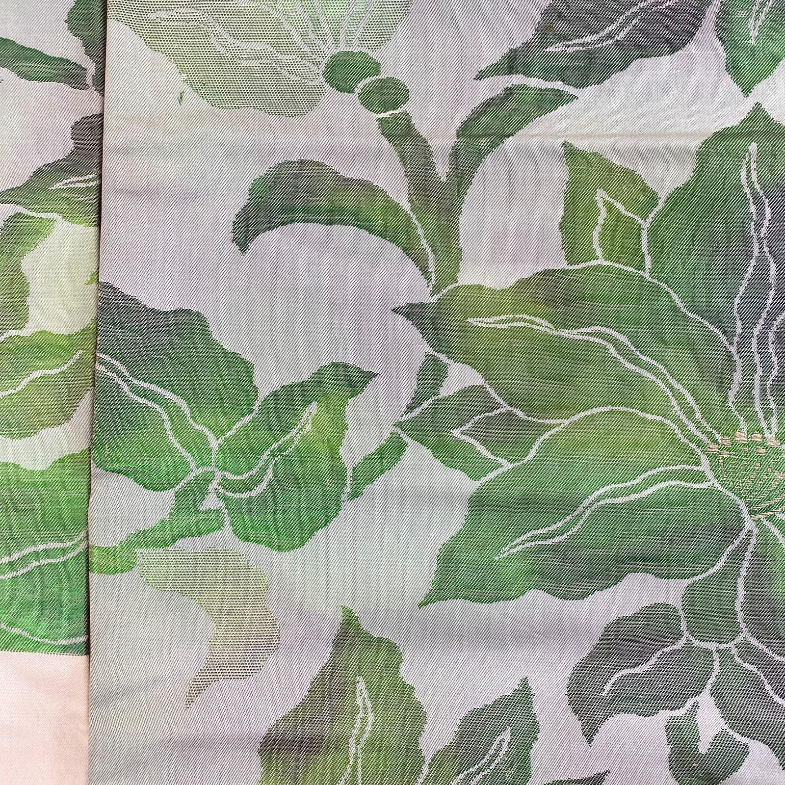 Japanese Vintage Kimono Nagoya Obi Silk Green Drit Traditional 137 x 12 in