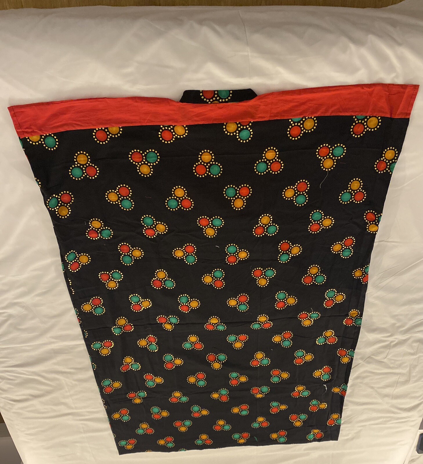 Kaftan Black Red Green African Print Tribal Women’s Men’s Unisex Cotton Orange