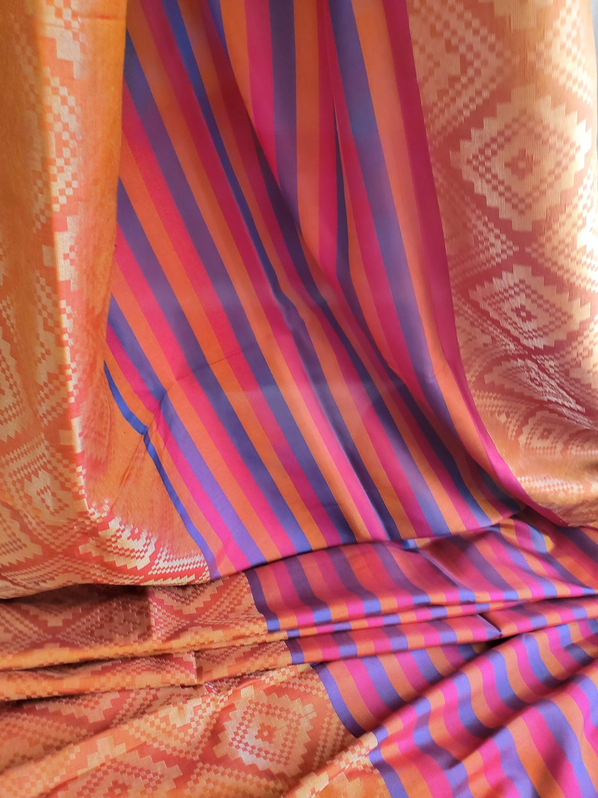 Women Pure Silk Skirt Border Benarasi Saree Bridal Handloom Festive