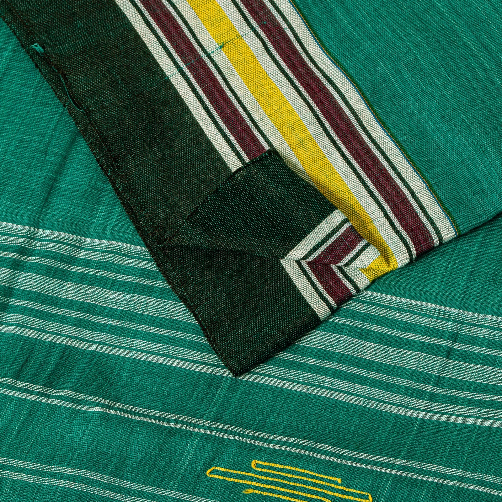 Sanskriti Vintage Blue 100% Pure Cotton Saree Tant Hand Woven Bengali Sari 5.5Yd