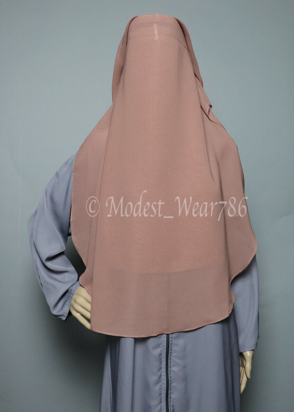Saudi Style Muslim Women Niqab Burqa Veil Hijab Three Layer Chiffon Mauve Brown