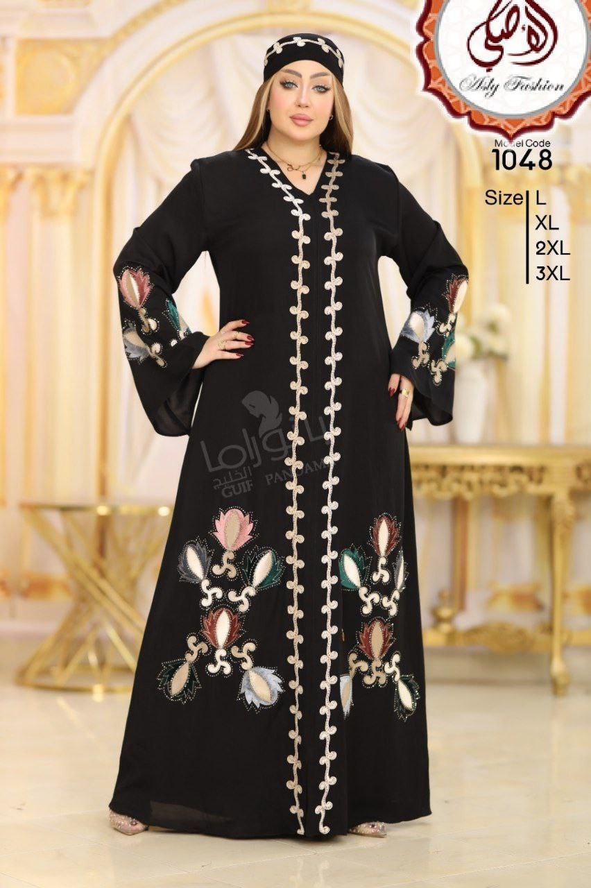Luxury Silk Abaya Women Kaftan Modest Maxi Dress Plus Size L-3XL Elegant