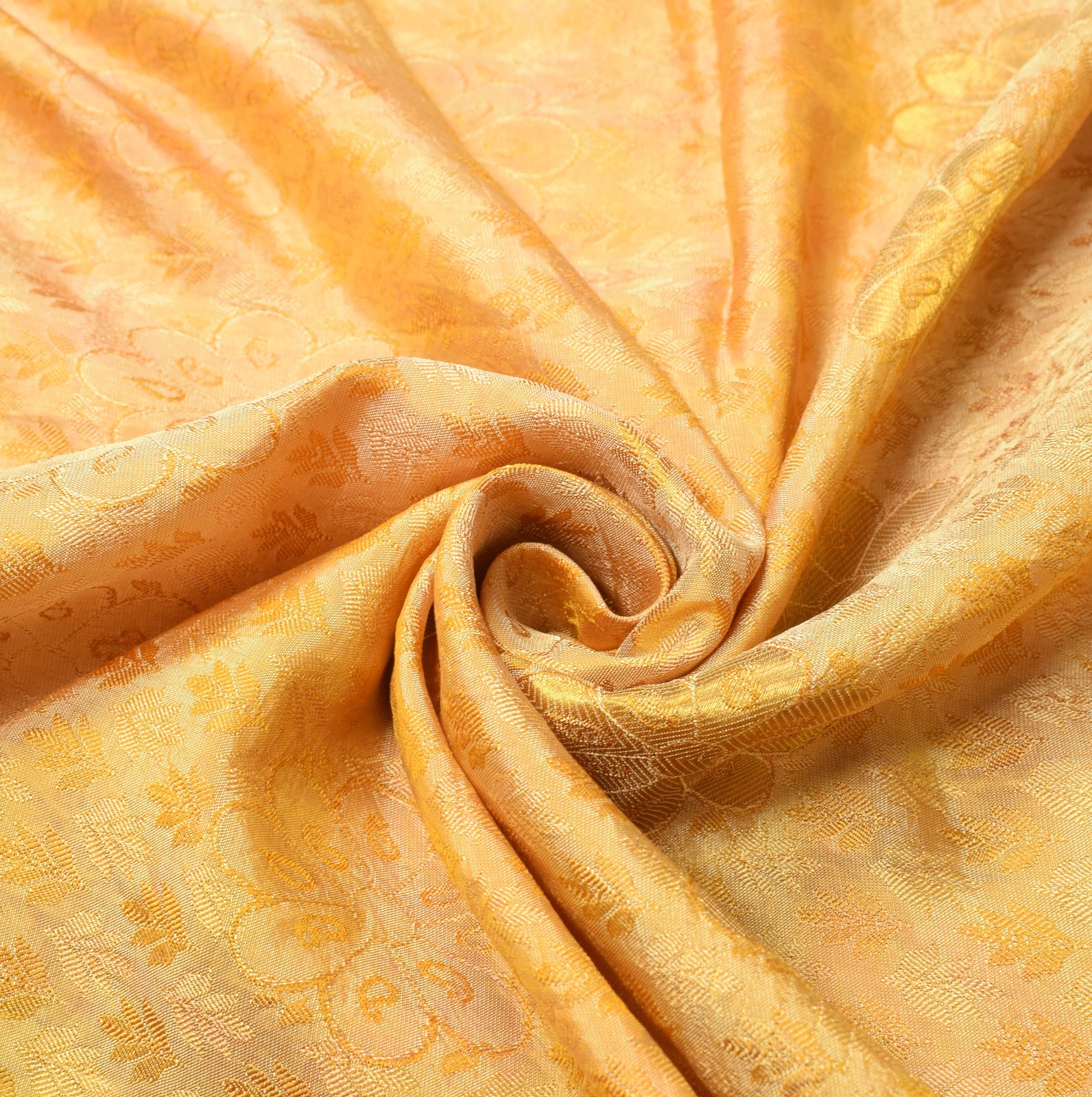 Sushila Vintage Light Yellow kanjivaram Saree Pure Silk Zari Brocade Sari Fabric