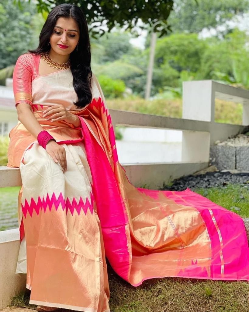 Ethnic Lichi Silk Jacquard Work Saree Rich Pallu Indian Women Festive Wear Sari