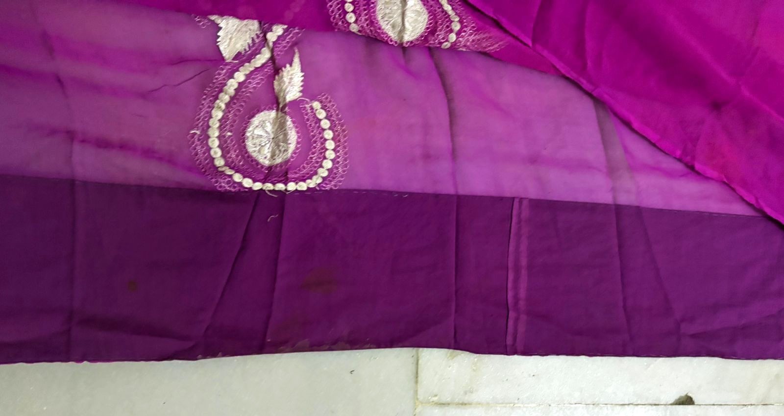 Indian Saree Border Trim Embroidered Pink Lace Ribbon Gota Sewing Sari Border 9Y