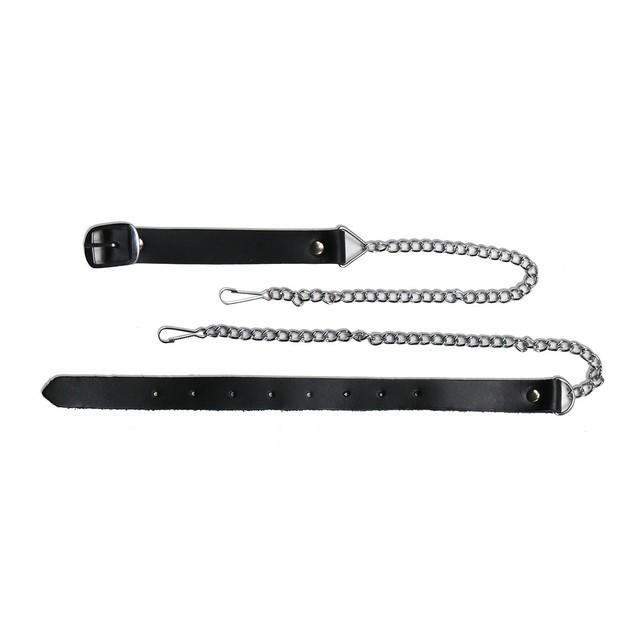 Black leather sporran chain strap