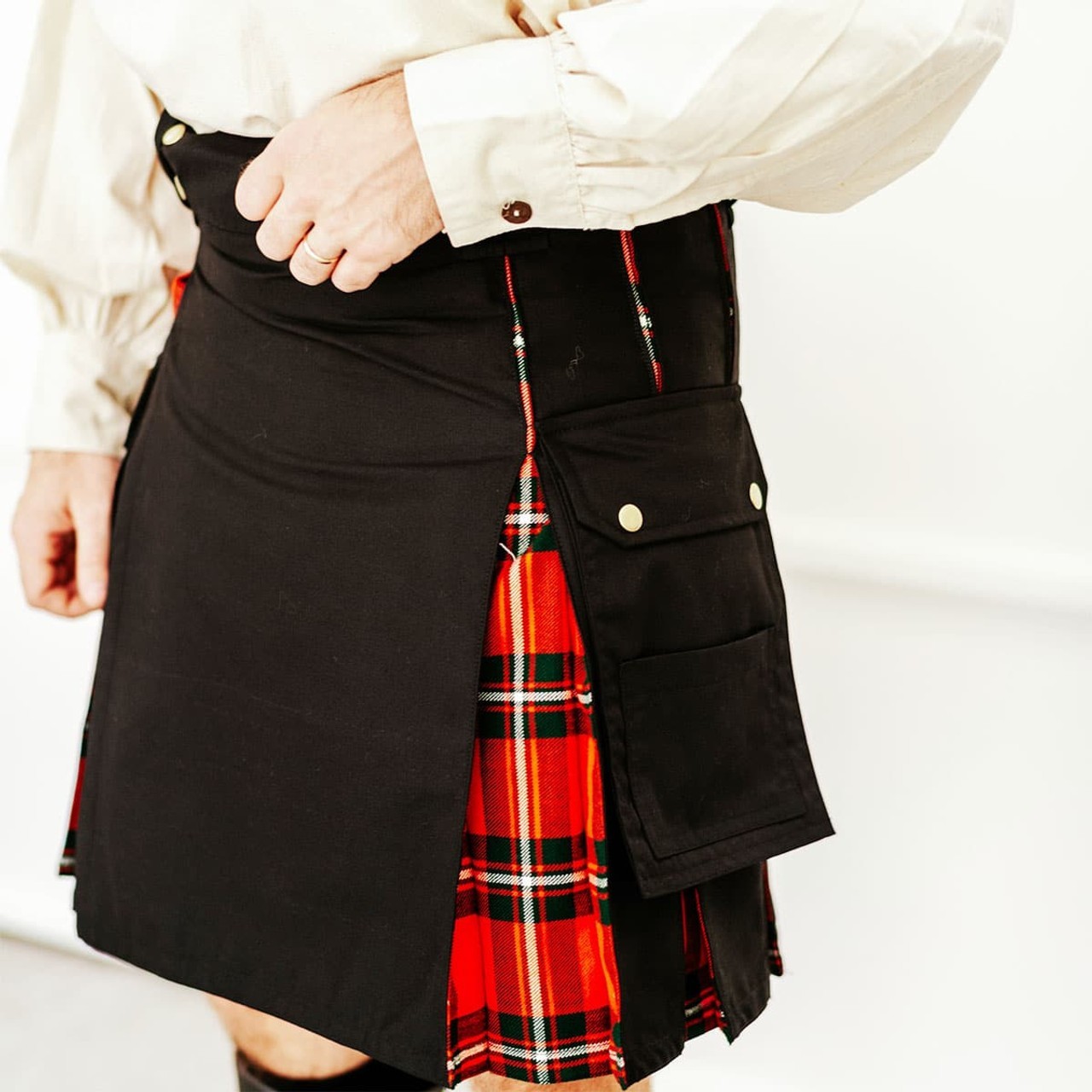 MacGregor Modern Hybrid Canvas and Tartan Utility Kilt- 36W 20L