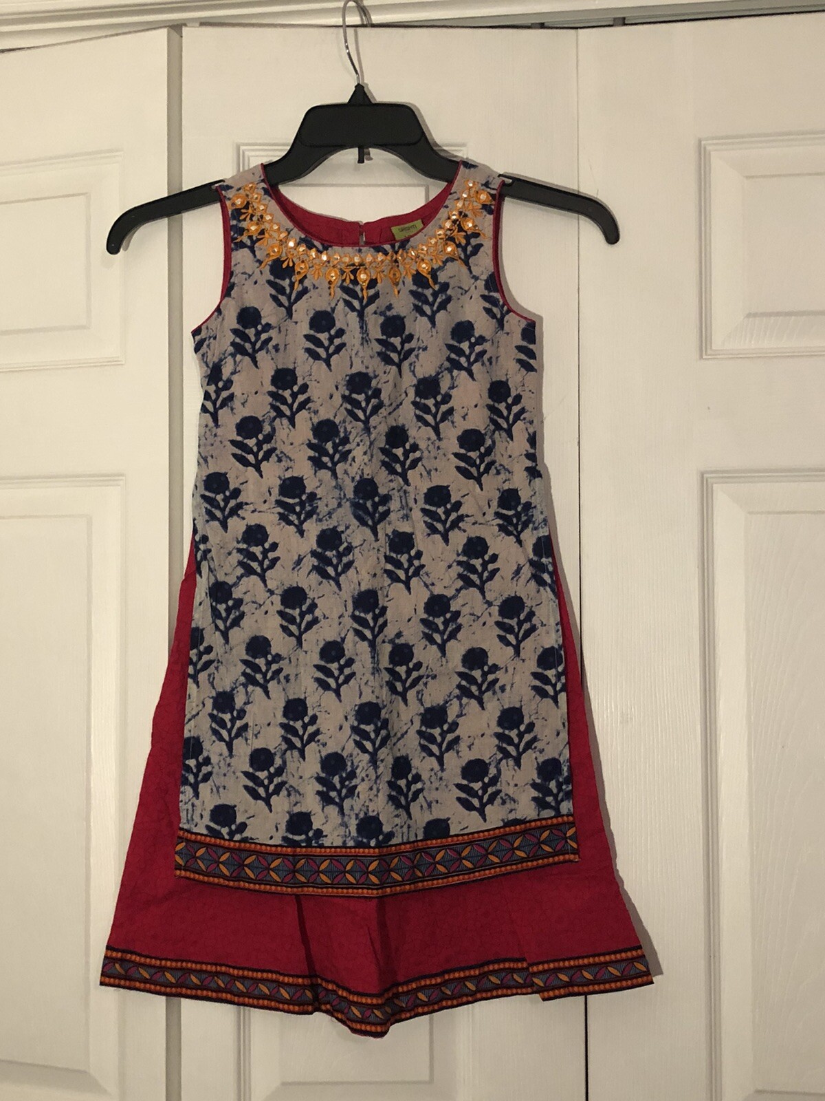 Srishti Girl’s Indian Dress Embroidered Beaded Colorful Size 9 10 Years
