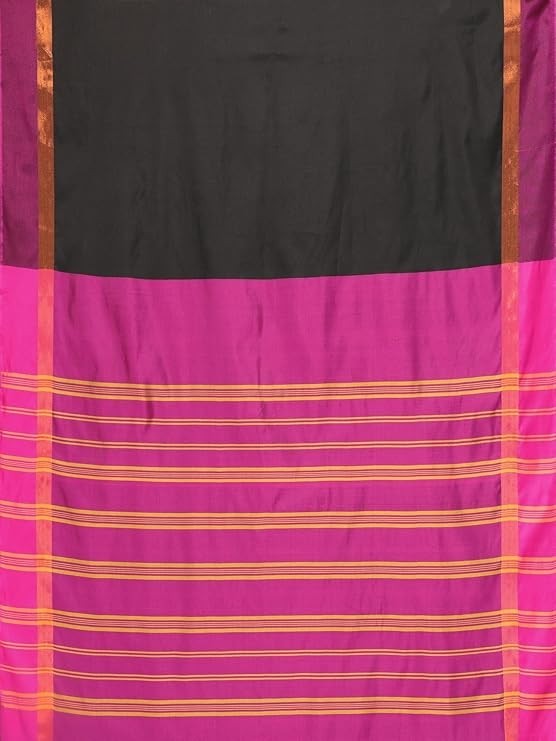 Women’s Striped Pattern Cotton Silk Saree and Unstitched Blouse Piece