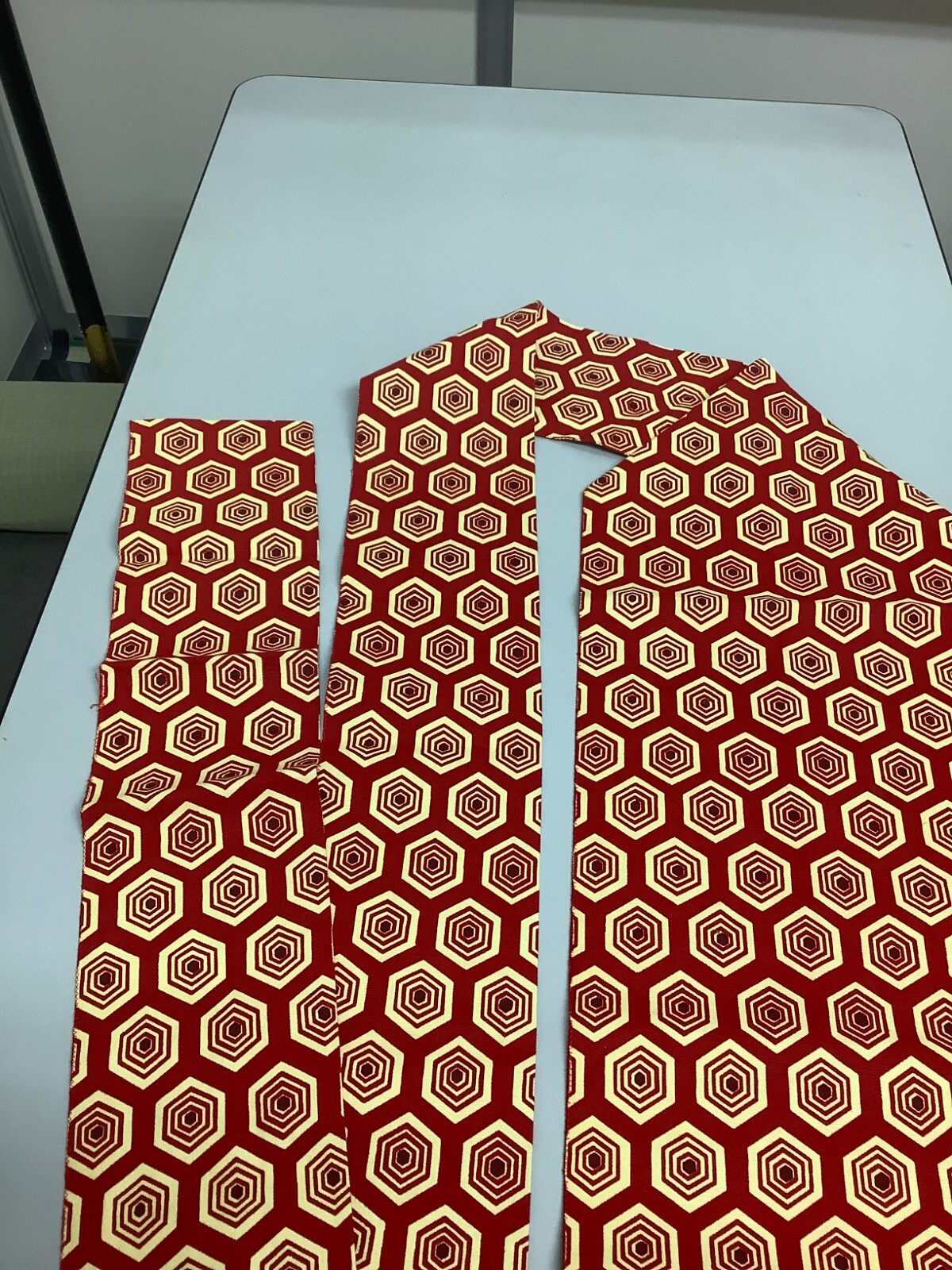 Japanese Vintage Kimono Nagoya Obi cotton red pattern tradition 139.3×10.6inch