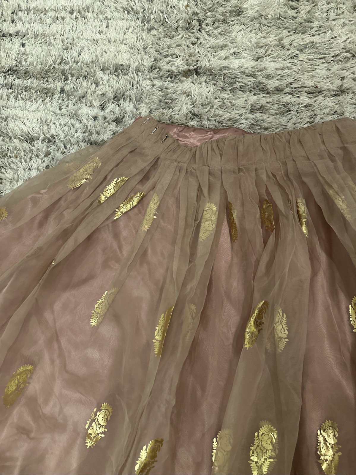 Indian Pakistani Lengha Waist 42/41 Organza With Inner Hook