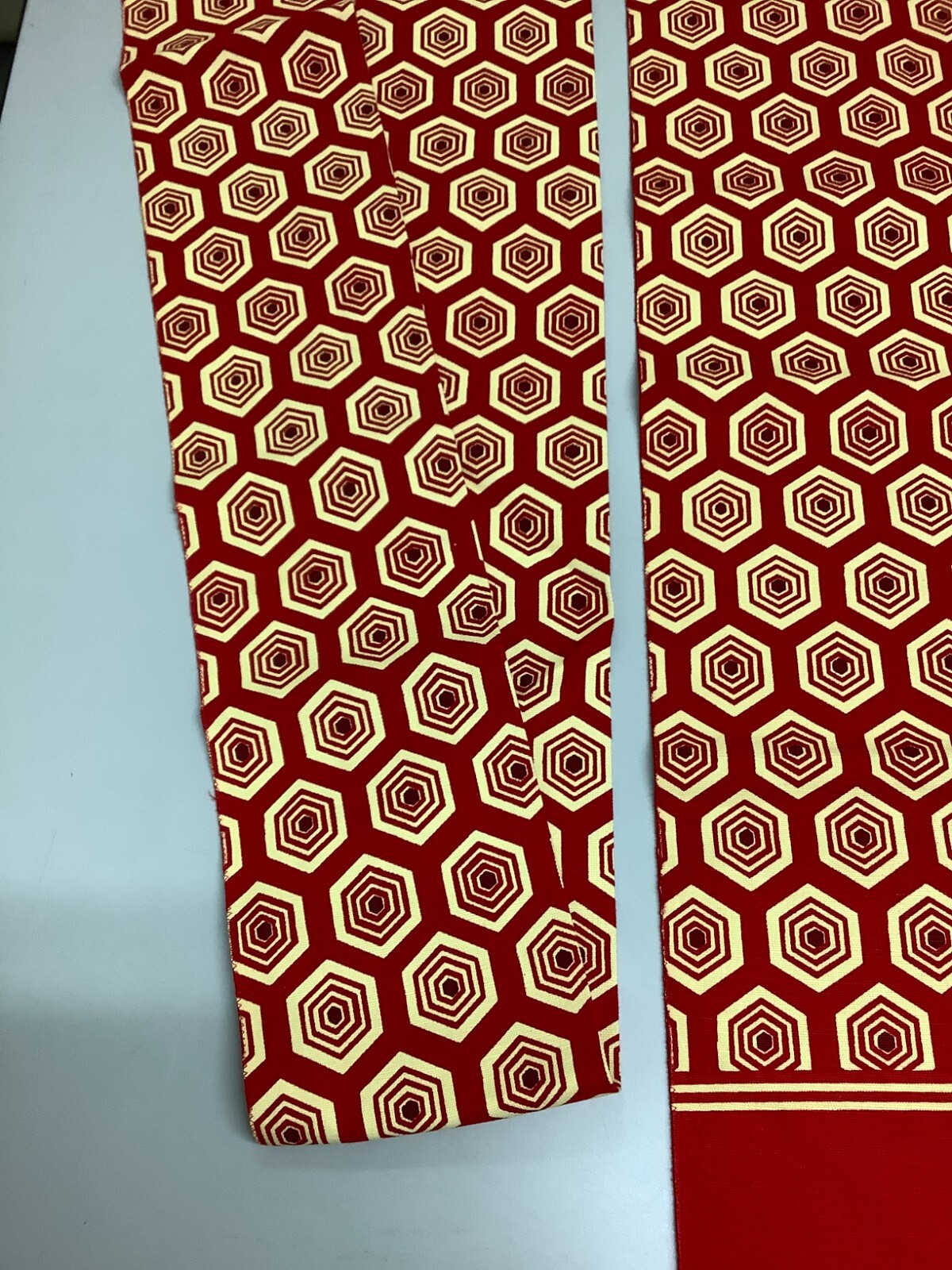 Japanese Vintage Kimono Nagoya Obi cotton red pattern tradition 139.3×10.6inch