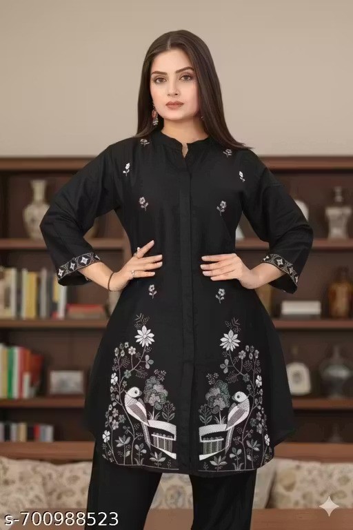 Readymad Rayon Kurta/kurti and Pant Set for Women’s Party Festive Outfit Gift