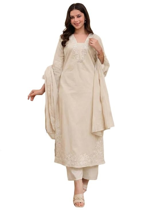 ANNI Designer Pure Cotton Embroidered Kurta Set for Women