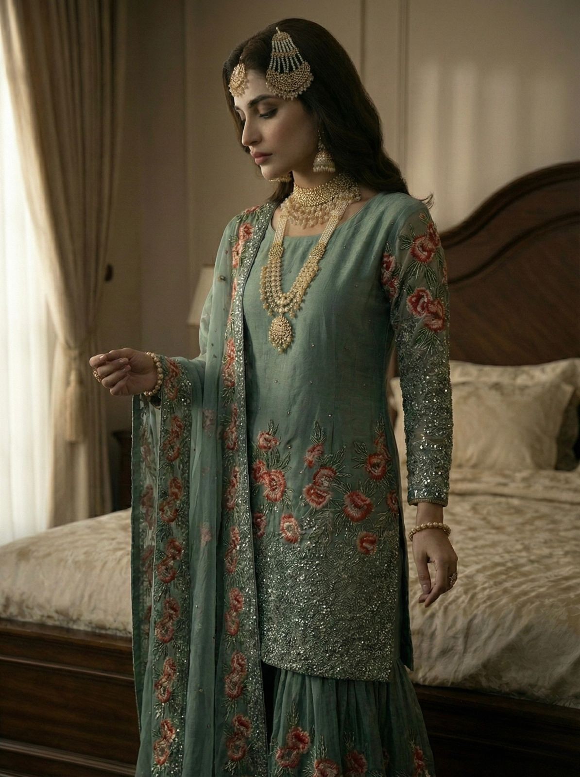 Pure Fandy Silk Pakistani Salwar Kameez Indian Party Wear Sharara Suit Eid Dress