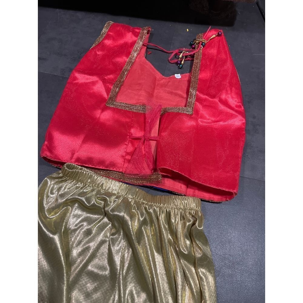 Elegant Indian Salwar Kameez Set Gold Pants Red Embroidered Top Ethnic Wear H709