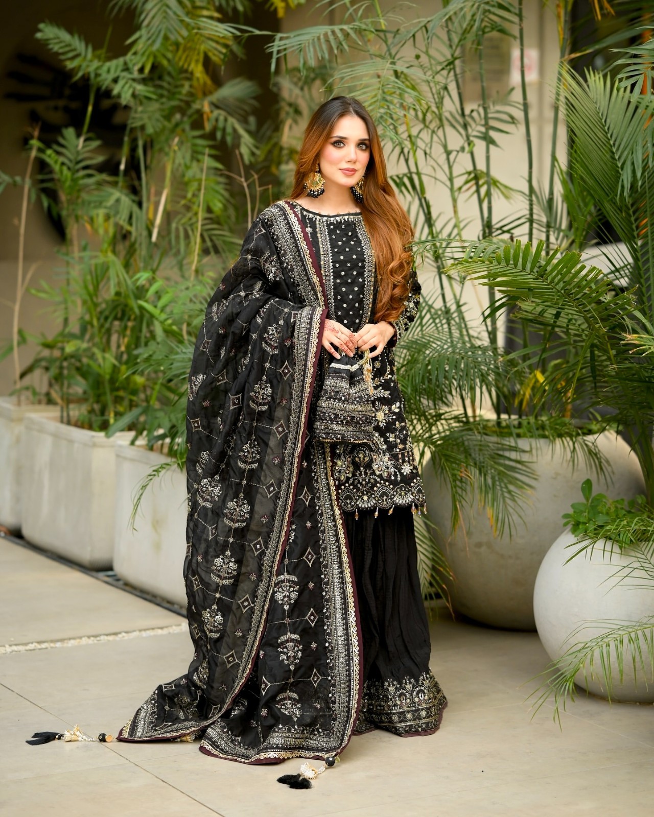 Black Pakistani Salwar Kameez Ready To Wear Dress Suits Wedding Party Bollywood