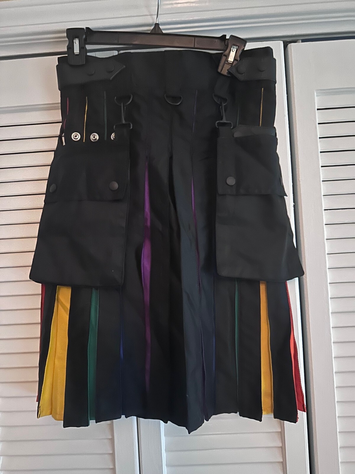 Unisex Scottish Utility Kilt Rainbow Hybrid LGBT Pride 30×24