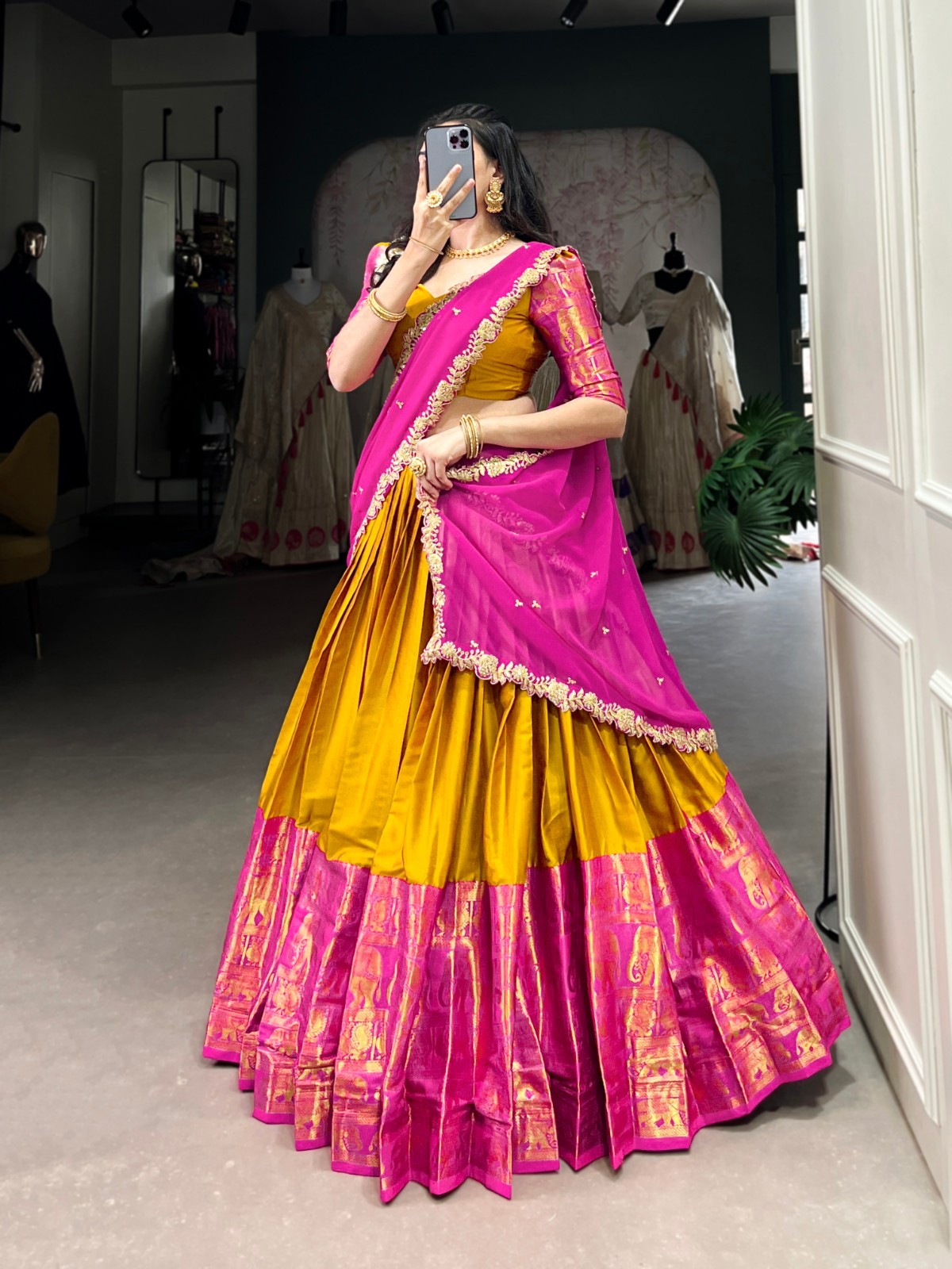 NEW DESIGNER GEORGETTE LEHENGA CHOLI WITH EMBROIDERY AND SEQUENCE WORK FOR WOMEN