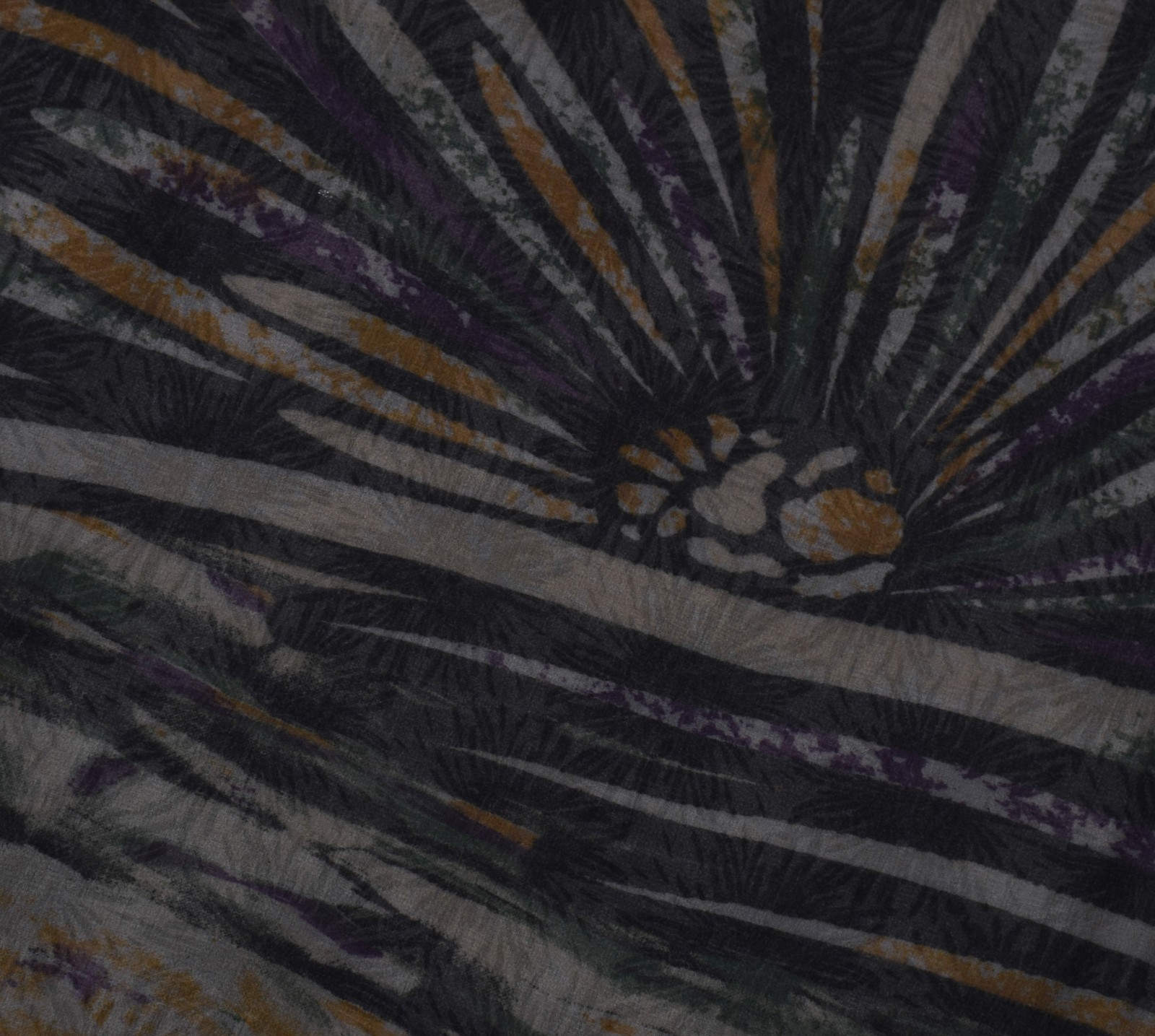 Sushila Vintage Multi-Color Sari Blend Georgette Silk Printed 5 YD Craft Fabric