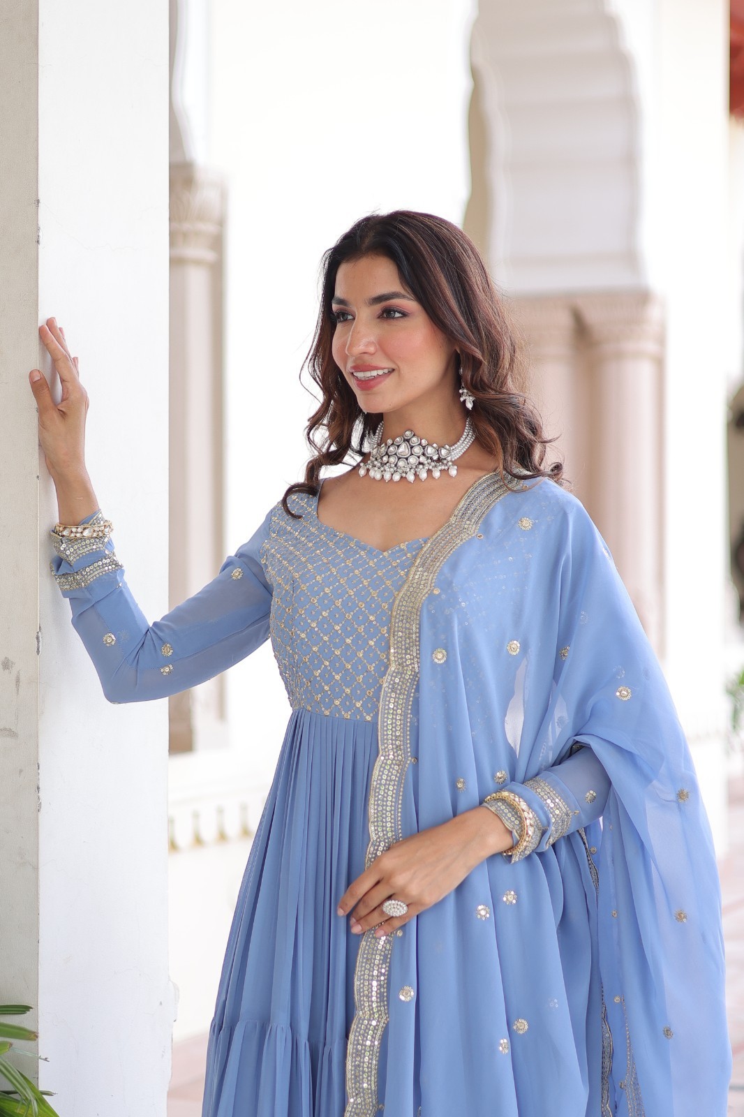 Ready Made Anarkali Gown Salwar Kameez Pakistani Wedding Party Bollywood Suit L