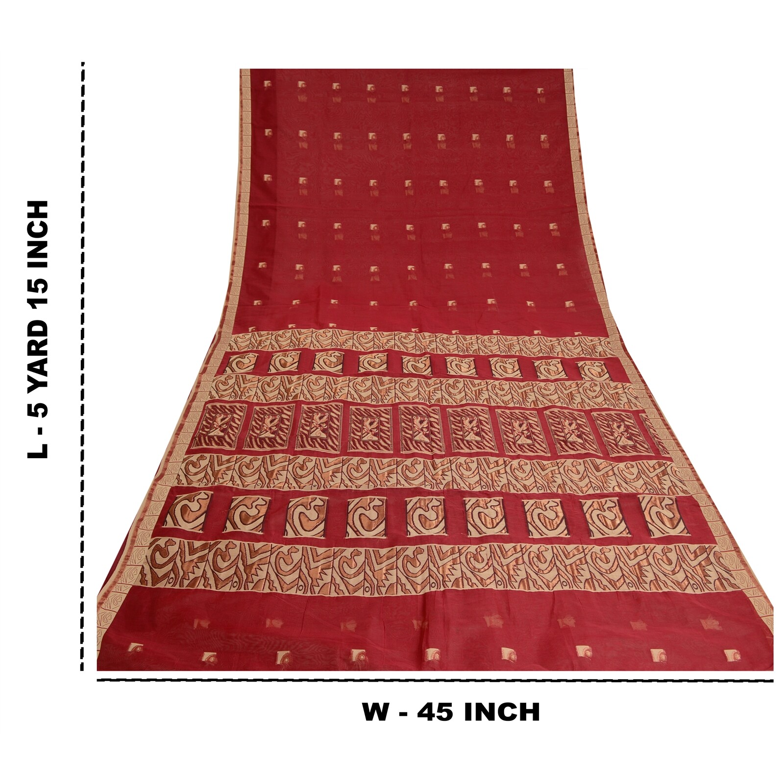 Sanskriti Vintage Red Sarees Pure Silk Woven Zari Premium Sari Craft Fabric