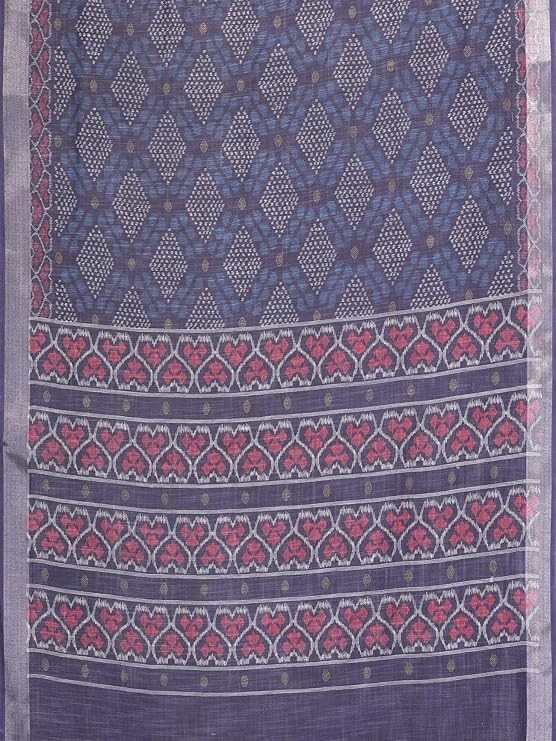 Women’s Striped Pattern Cotton Silk Saree and Unstitched Blouse Piece