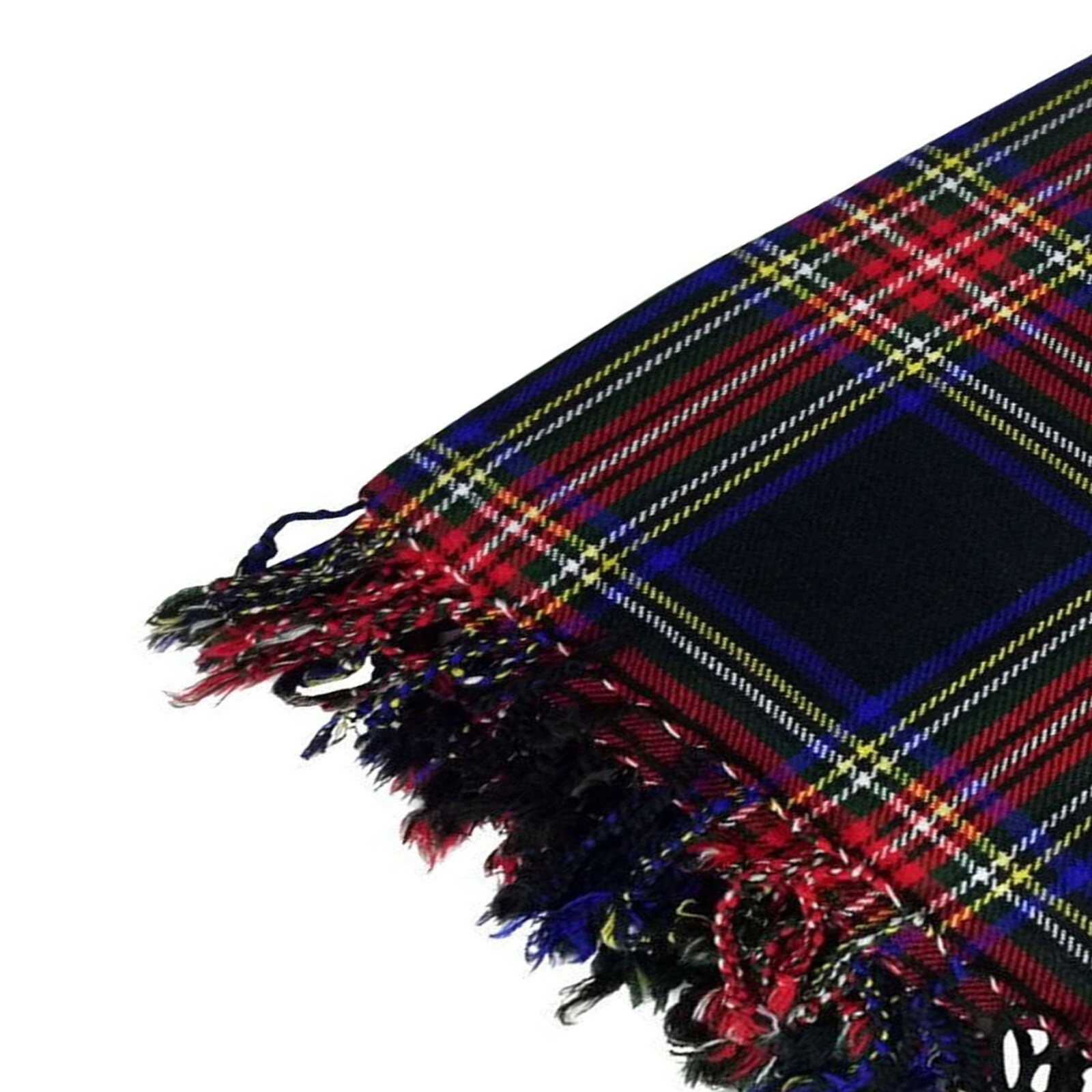 Scottish Men Tartan Fly Plaid Black Stewart Tartan Shawl Highland Wedding Wear