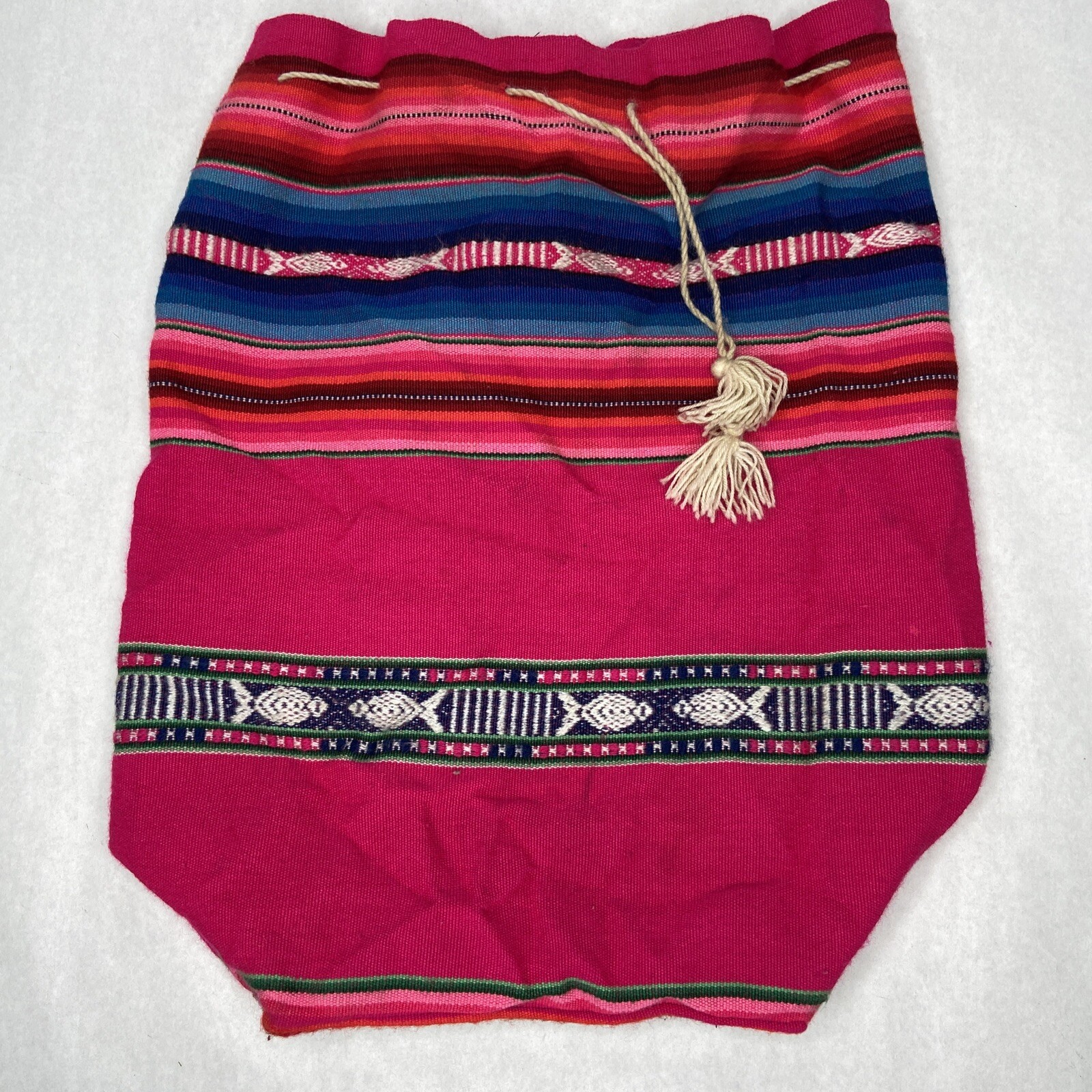 Backpack Hippie Southwest Beach Bag Pink Multicolored Aztec