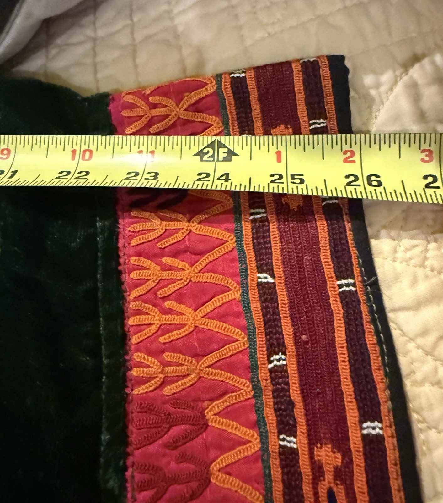 Vtg 1970s Afghani KUCHI Tribal VELVET Ceremonial MAXI DRESS Hand Embroidered SM