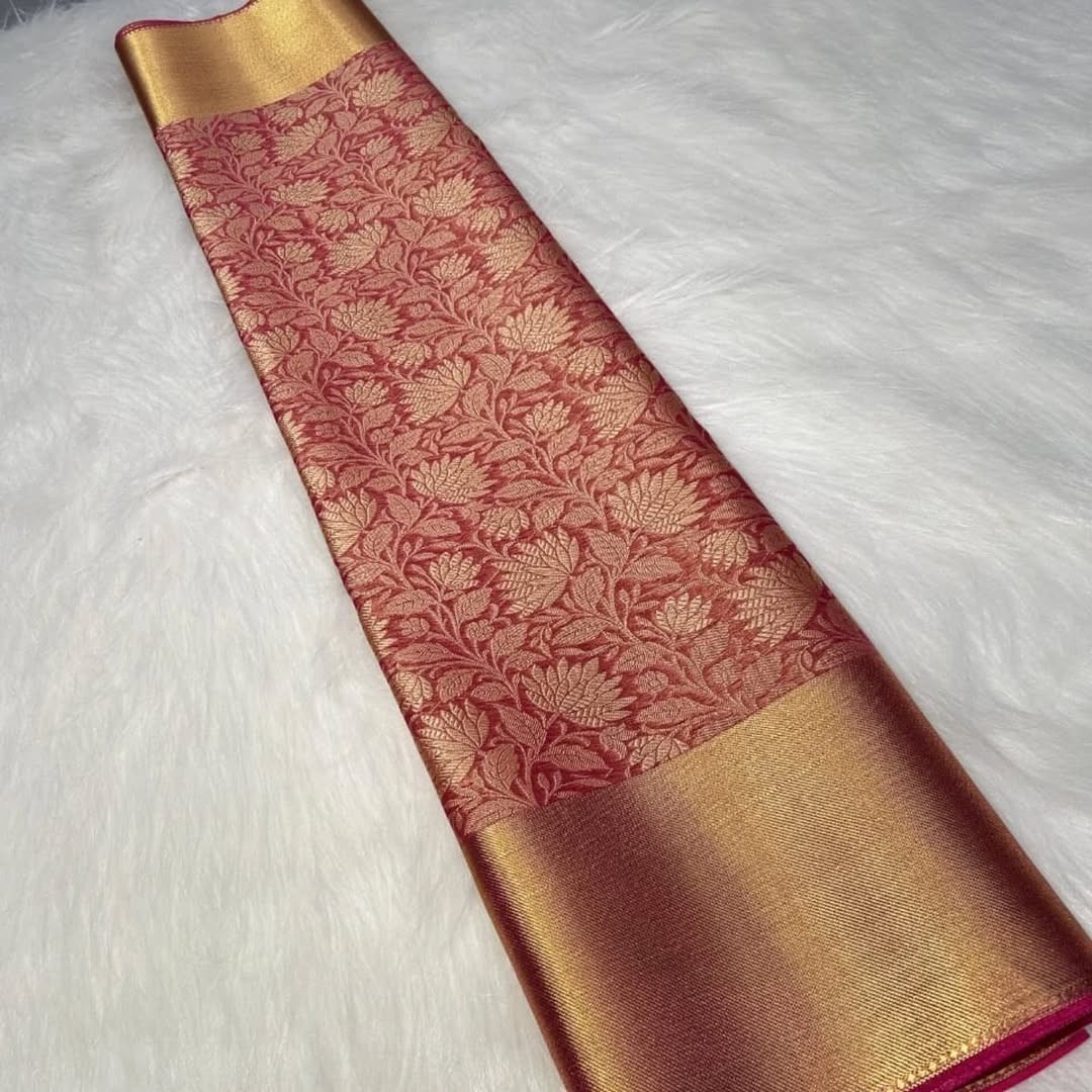 Nita Ambani Inspired Banarasi Tissue Semi Silk Saree Pastel Rich Wedding Border