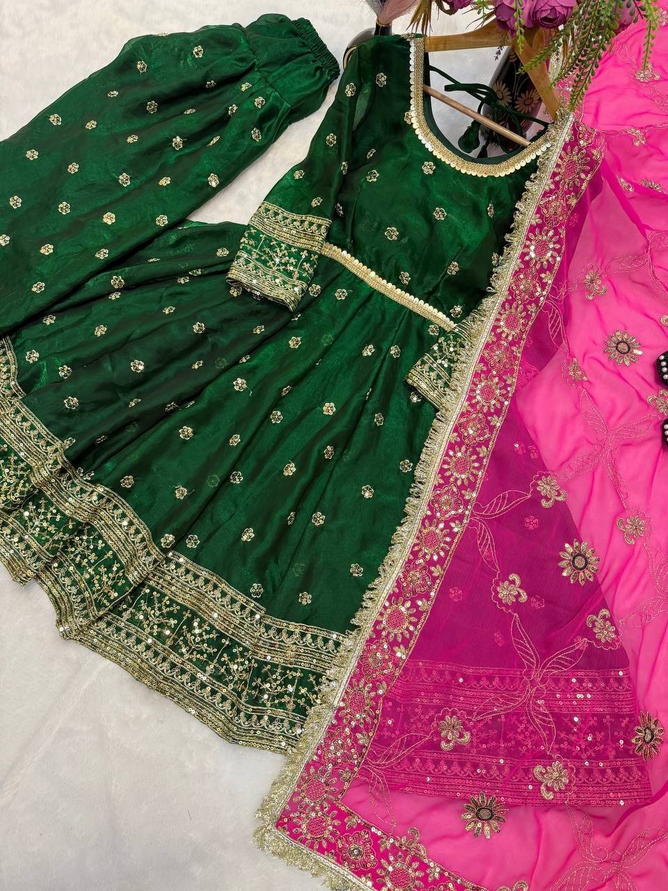 Pakistani Farsi Salwar Kameez Ready to Wear Dhoti Suits Bollywood Wedding Party