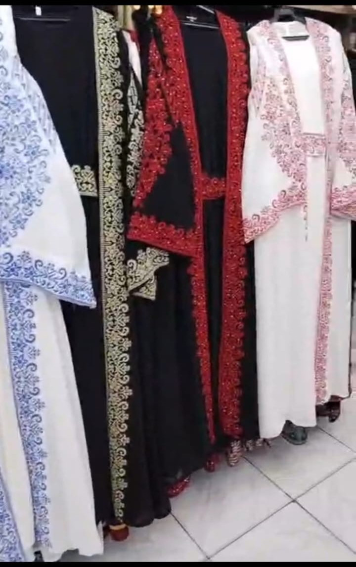 2-Piece Palestinian Kaftan – Heavy Chiffon Bisht – Cloche Sleeves – Multi-Color