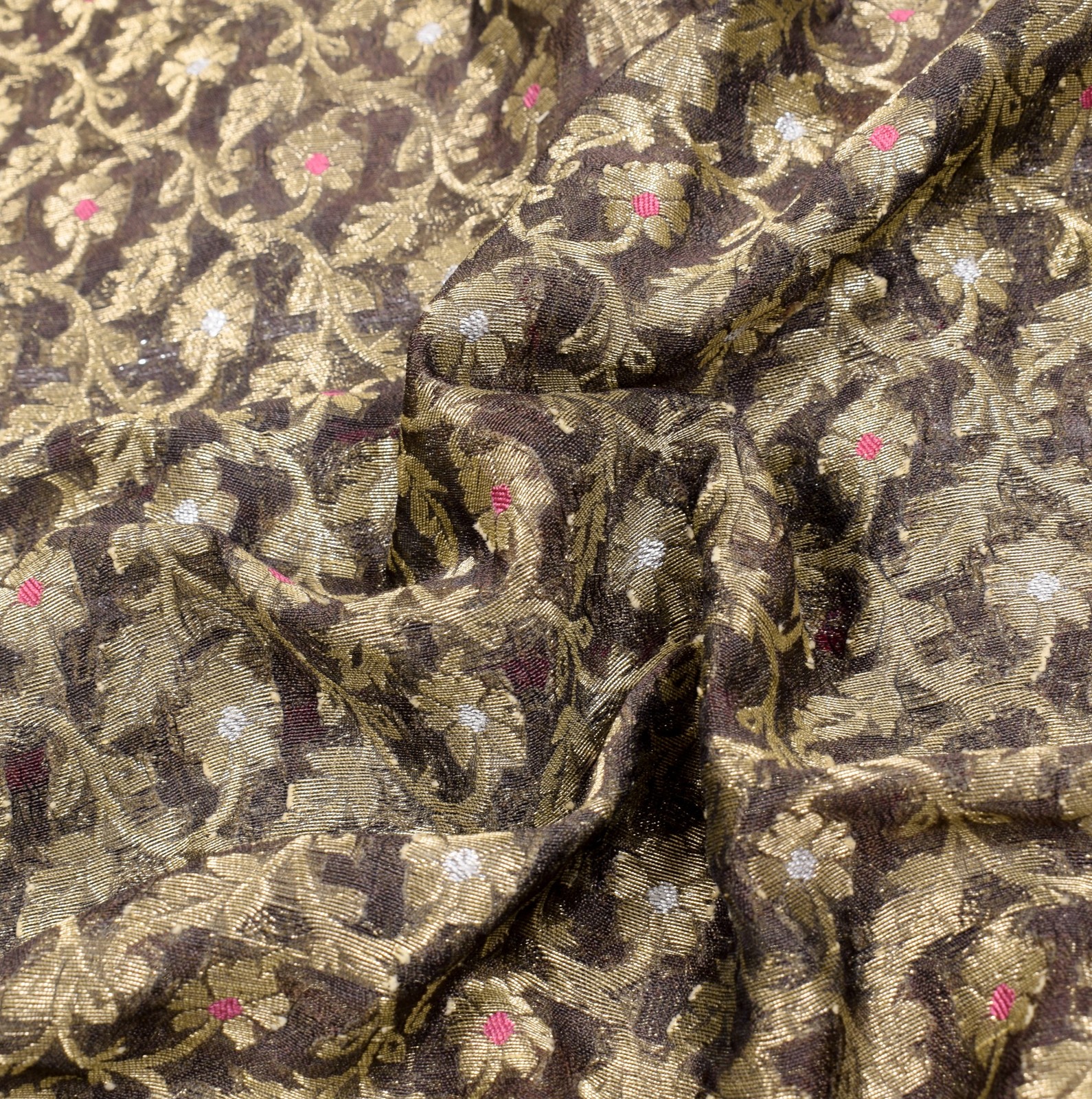 Sushila Vintage Heavy Banarasi Saree PureSilk Brocade Brownish Mauve Sari Fabric