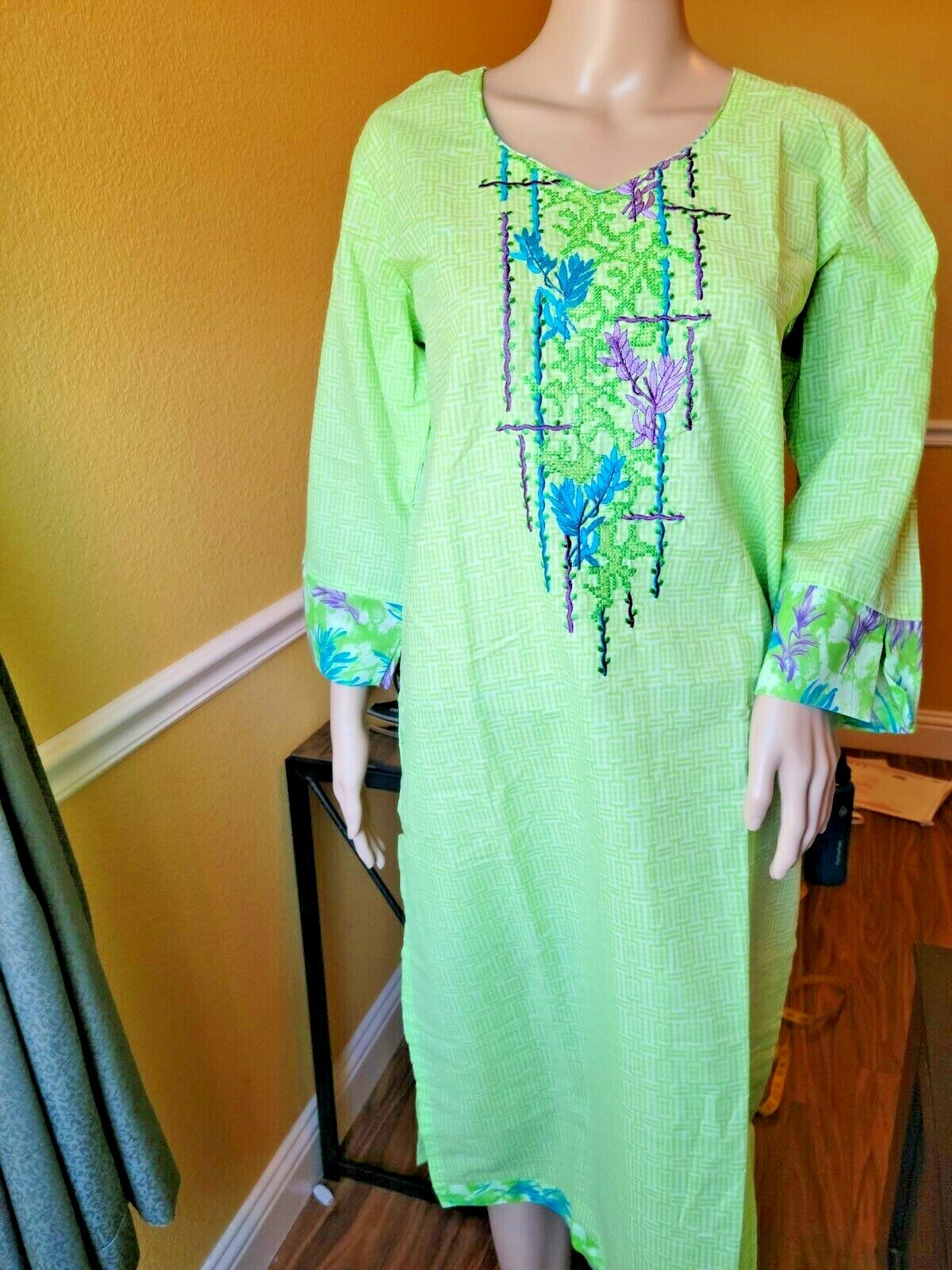Ready Made Cotton palazzo Salwar Kameez With beautiful embroidery size 44 inch