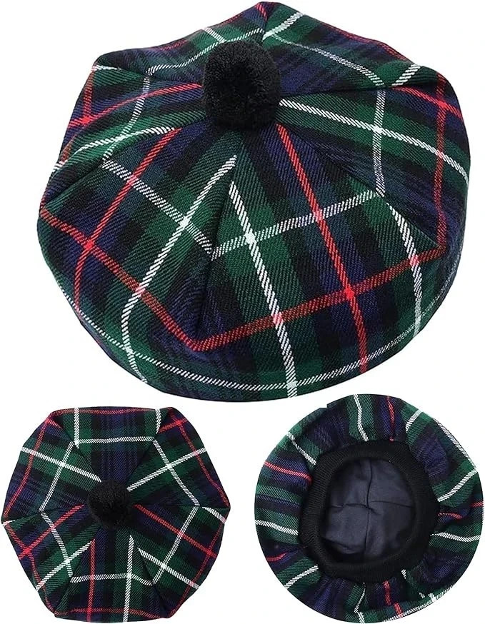 Mechanize Traditional Scottish Wool Tam O’ Shanter Cap Bonnet Kilt Hat Classic