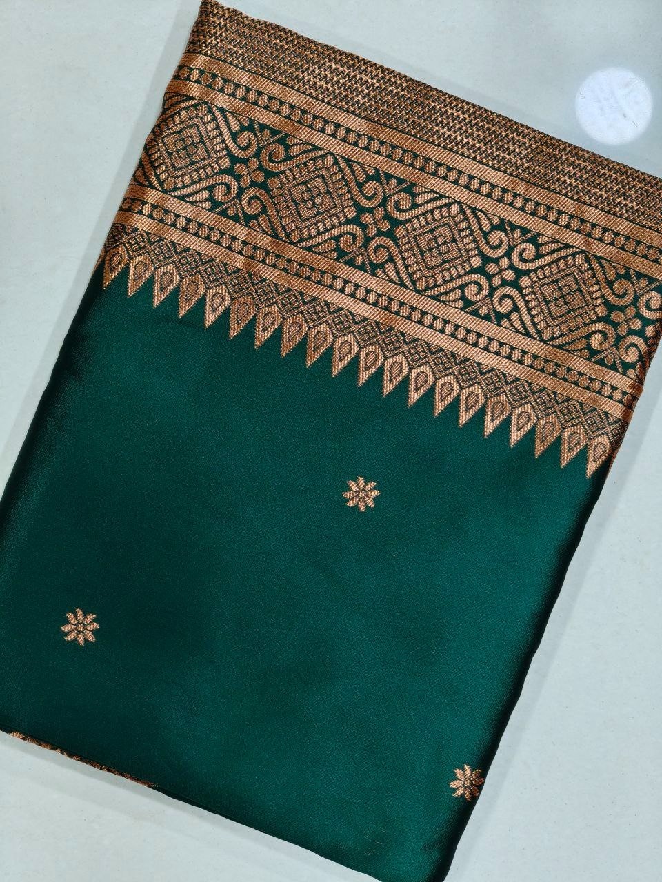 Women Soft Lichi Silk Green Saree With Blouse Indian Designer Wedding Party Wear