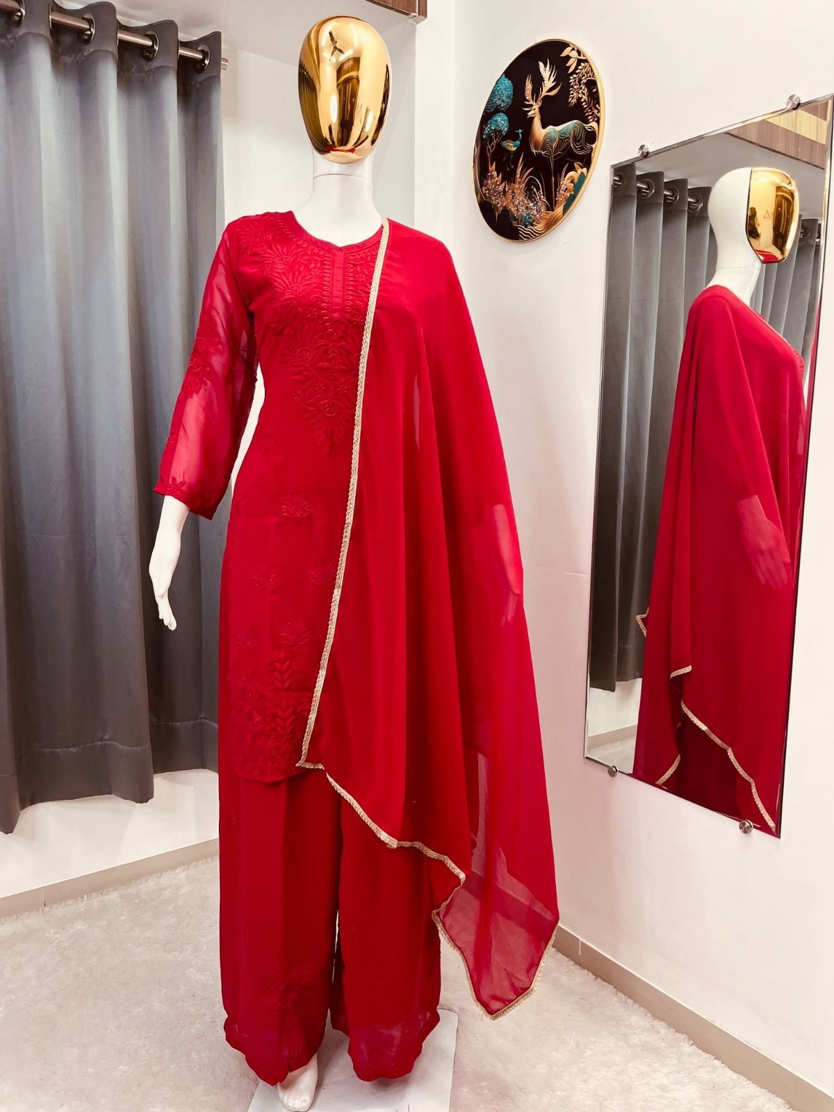 Designer Indian Pakistani top plazzo Bollywood Dress Party Wear Suit wedding