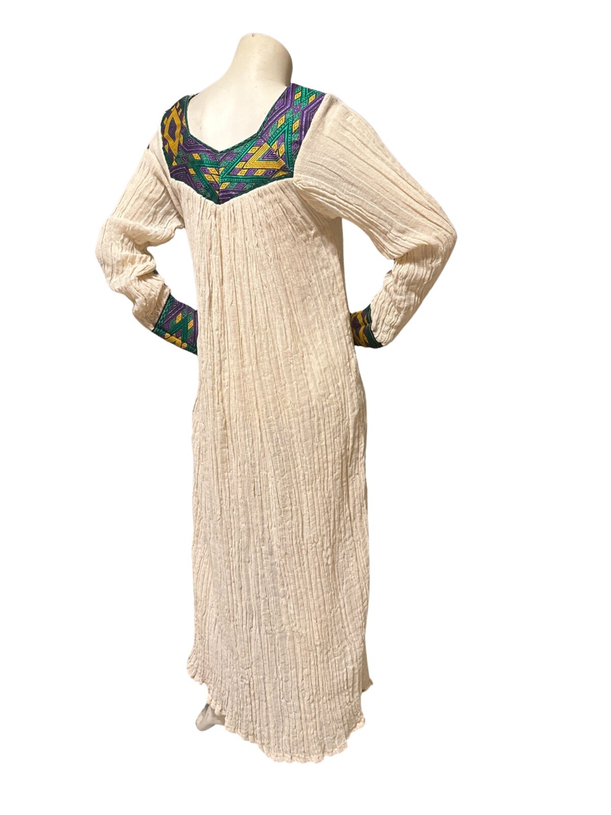 Ethiopian Traditional Dress Gauze Gold Metallic Ribbon Eritrean Habesha Kemis