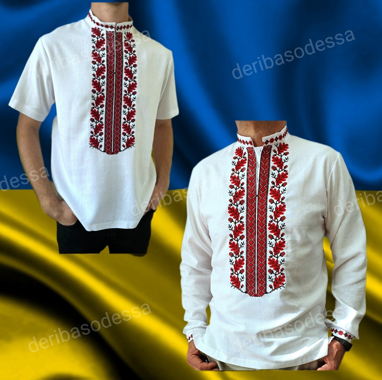 Traditional Ukrainian embroidered shirt for men Vyshyvanka S,M,L,XL,2XL,3XL,4XL
