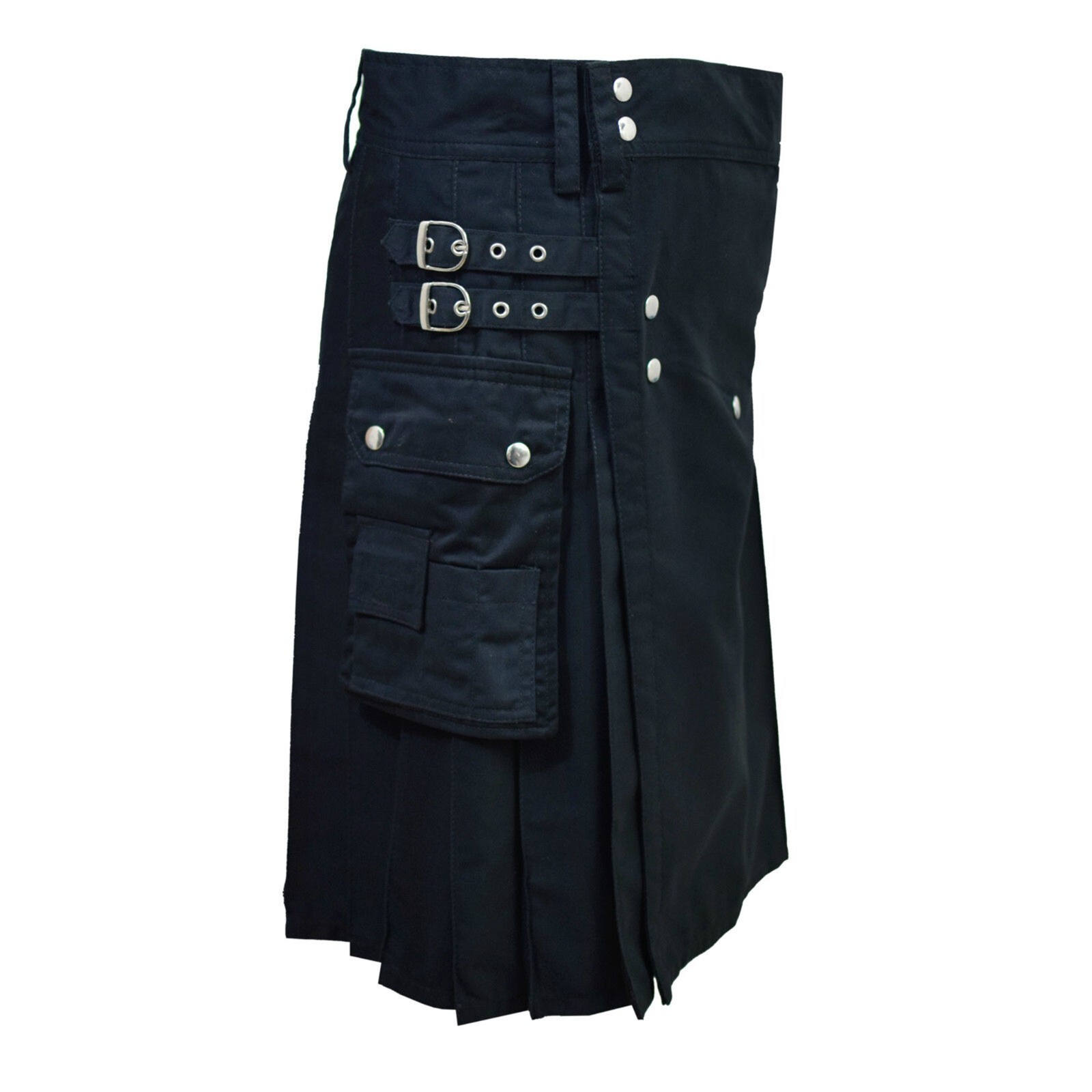 Scottish Men Cargo Utility Kilt Buckle Closure Traditional Highland Kilt Outfit