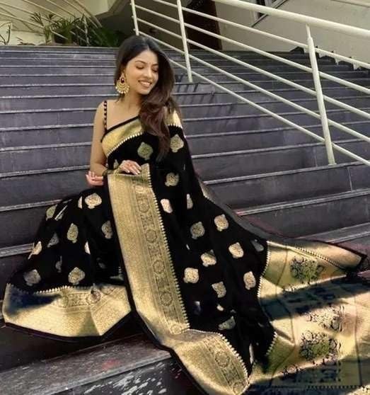 Women’s Pure Kanjivaram Silk Saree Soft Design With Blouse Piece For Wedding