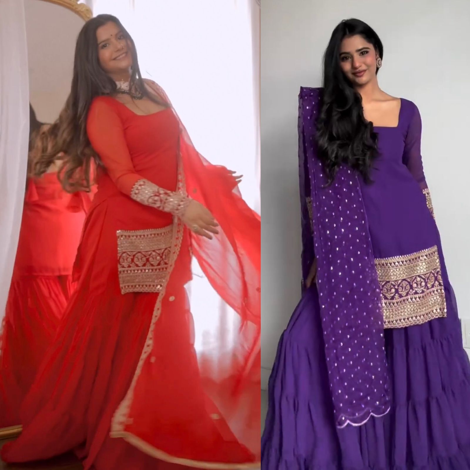 INDIAN PAKISTANI PLAZZO INDIAN WOMEN SALWAR KAMEEZ PARTY WEAR SHARARA SUIT